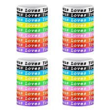 36Pcs Jesus Loves You Silicone Wristbands  Rubber Bracelets Christian6692