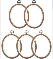 6x4.7inch Embroidery Hoops, 5Pieces Imitated Wood Oval Frame Cross Stitch