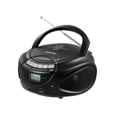Portable CD Boombox: AM/FM Radio, Bluetooth, USB, SD, Aux, Headphone, LCD, Black