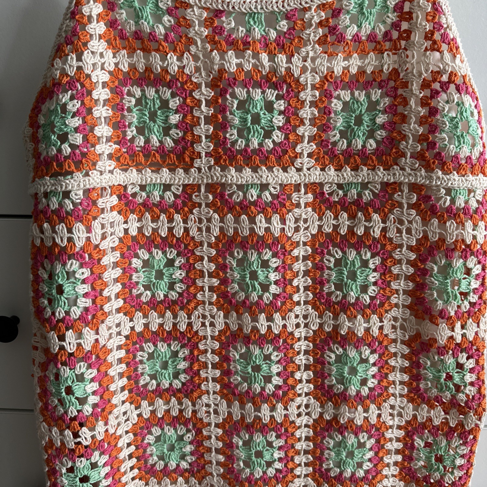 ZARA multicolour patchwork crochet Square floral … - image 6