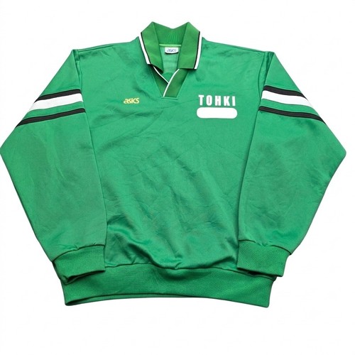 Asics, Vintage Asics Pullover Jacket Green TOHKI Teijin Eco Circle JDM Mens M / L 21x25