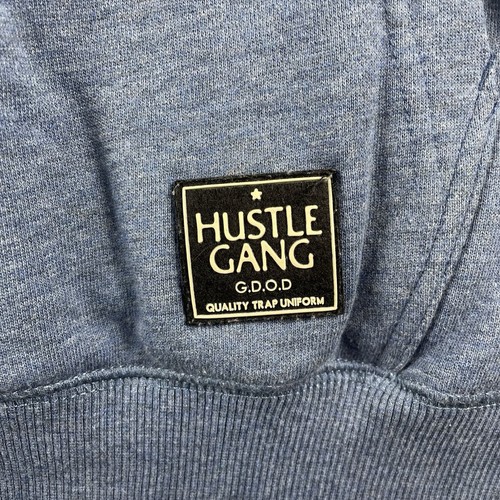 Felpa Hustle Gang uomo 4XL nativi americani grafica blu felpa con cappuccio rap hiphop - Foto 5 di 7