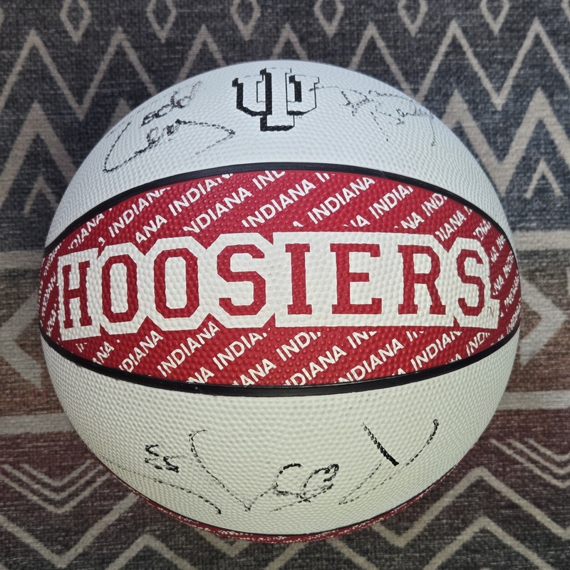 Indiana State Hoosiers Autographed College Basketball IU Signed Ball Todd Leary