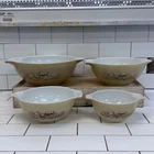 Pyrex Forest Fancies Cinderella Mixing Bowls Set of 4 MCM Mushroom Kitchen Decor
