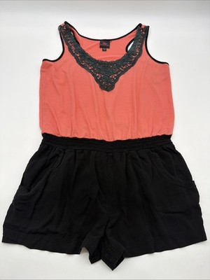 2B Bebe Rompers One Piece Tank & Short Women M Pockets Logo.#46495