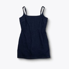 Madewell Denim Squareneck Romper Women  s Size 4 Briant Wash Dark Blue NWT