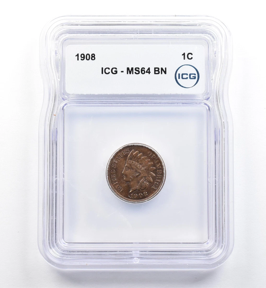 MS 64 Graded 1908 Year Indian Head Small Cents (1859-1909) for