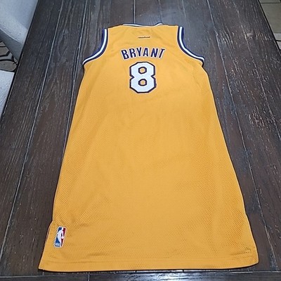 lakers 8 jersey dress Kobe Bryant #8 Los Angeles Lakers NBA Reebok Gold Jersey Dress Women's  Medium