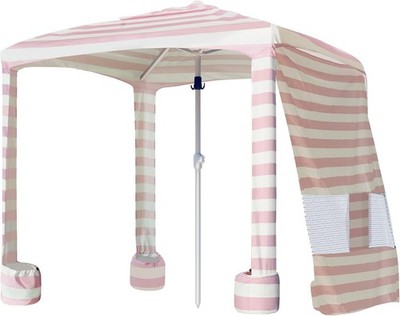 Elegant Pink Beach Cabana Tent - Easy Setup, 6.2' x 6.2' Instant Sun Shade