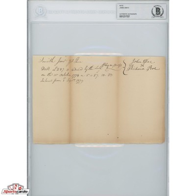 James Smith Signed Document Founding Father Declaration of Independence Signer