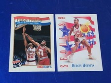 (2) Hersey Hawkins 1991-92 NBA Hoops #569 + 91 Skybox Team USA 🇺🇸 