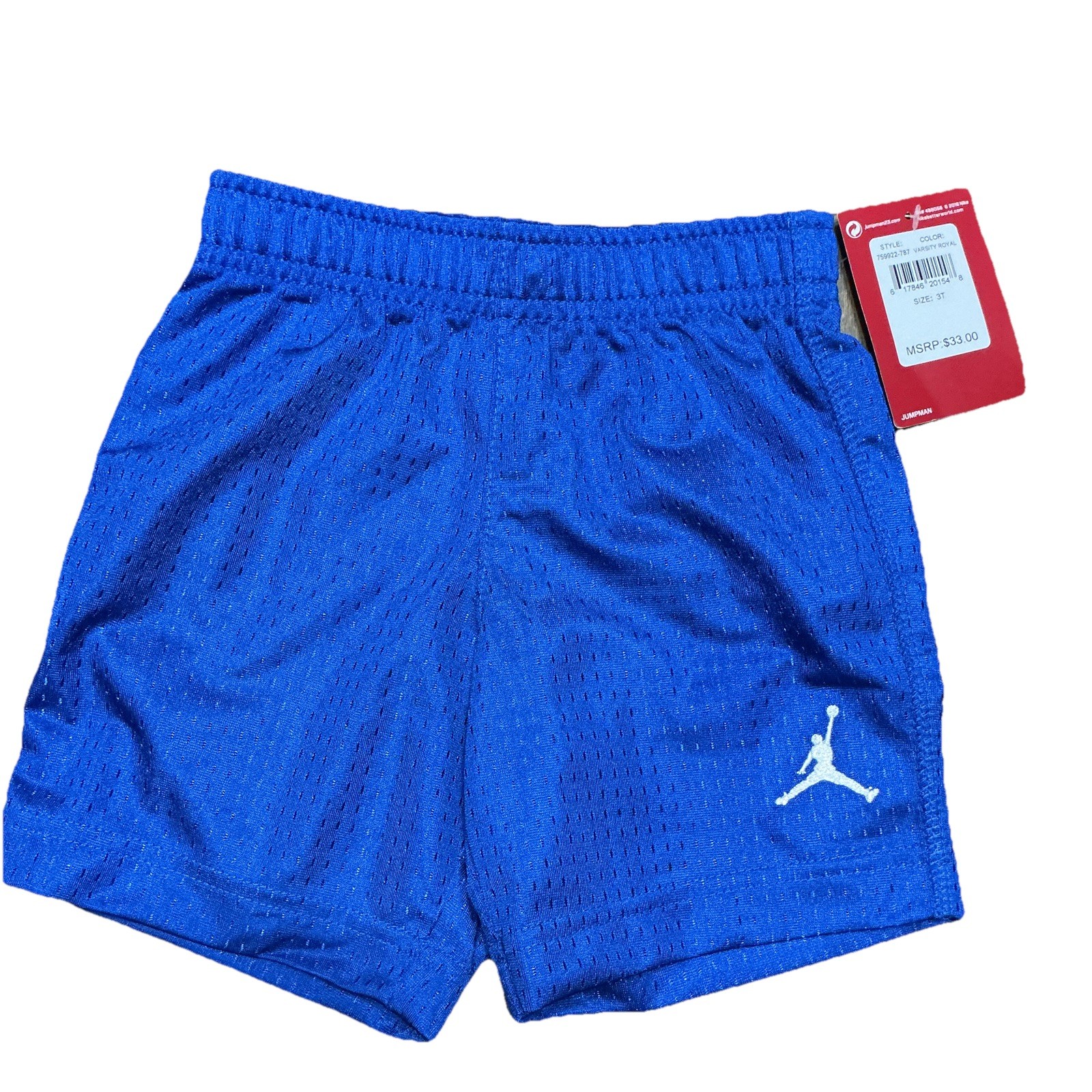 Jordan Toddler Mesh Athletic Shorts Blue 3T Elastic Waist Pull On 759922-787