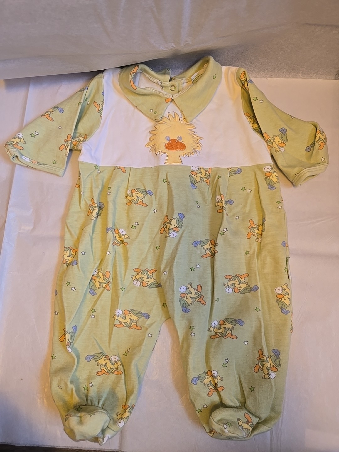 3-6 M Little Suzy's Zoo One Piece Romper Baby Outfit Vtg Y2k 90s/00s Duck