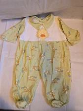 3-6 M Little Suzy's Zoo One Piece Romper Baby Outfit Vtg Y2k 90s/00s Duck