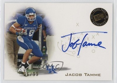 2008 Press Pass Signings Gold 6/99 Jacob Tamme #PPS-JT Rookie Auto RC 0n64