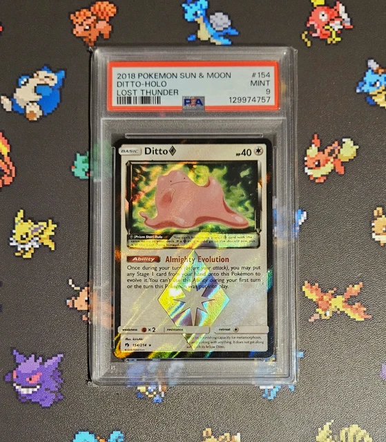 Ditto Prism Star Holo Rare PSA 9 2018 Lost Thunder 154 2018 SM Lost Thunder