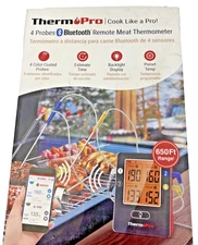 ThermoPro Remote Grill Meat Thermometer Bluetooth Enabled 4 Probes TP25W NEW