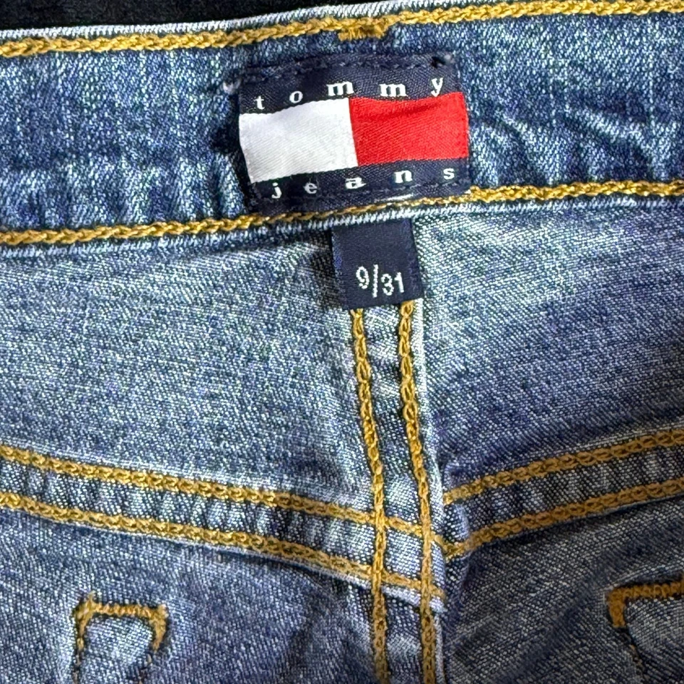 Tommy Jeans Juniors 9X31 Blue Denim Hip Vintage Zip Fly Low Rise Flare Leg - Image 2 of 4