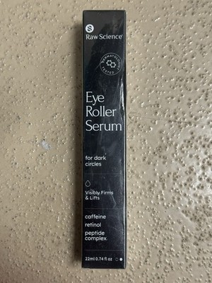 Raw Science Eye Roller Serum/Dark Circles Caffeine Retinol Peptide Complex-.74oz