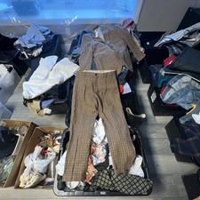 Banana Republic Full Suit Setup Brown Plaid Suit Jacket 44R TSF Pants 34R RTF
