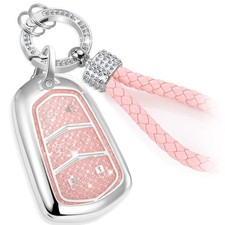 for Cadillac Key Fob Cover with Fashion Braided Keychain, Enchanting Diamond ...