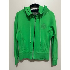 Lauren Ralph Lauren Active Women's Small Green Zip Up Hoodie Crest