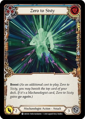Zero to Sixty (Blue) - Unlimited Edition Lightly Played Arcane Rising Flesh and