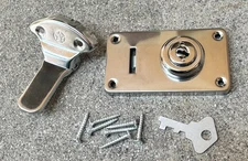 Guitar / Instrument Case Latch Lock Cheney Style Silver Finish with Key