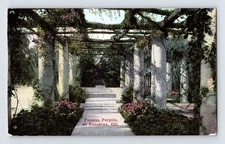 Vintage Pasadena Famous Pergola Lithograph Postcard by Van Ornum