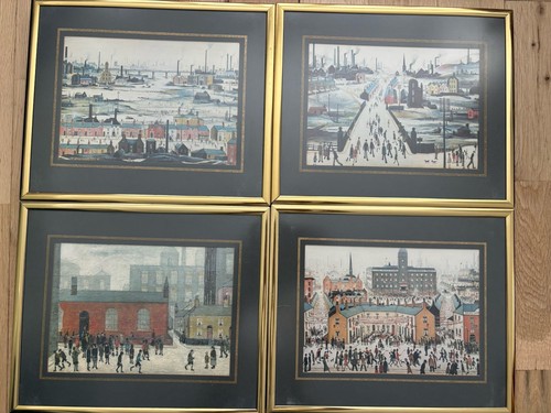 Vintage Set Of Four Framed Lowry Prints Gold Frames | eBay UK
