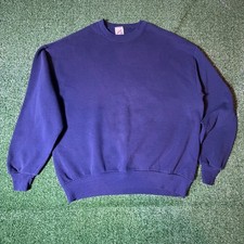 Vintage Jerzees Blank Sweatshirt Purple Crewneck Made in USA XL Russell Corp