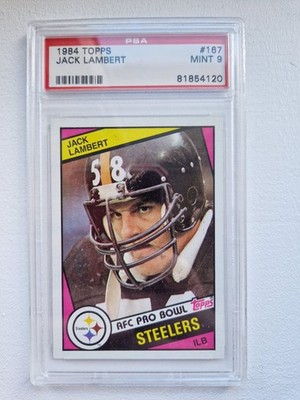 1984 Topps Jack Lambert #167 PSA 9 MINT HOF Pittsburgh Steelers AFC Pro Bowl