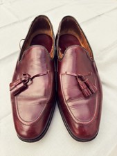 Vintage men’s Alan McAfee Leather burgundy tassel Loafers UK 9.5 EU 43.5 US 10.5