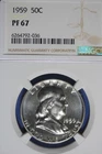 1959 NGC 50C PF67 FRANKLIN HALF DOLLAR #B51236