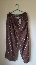 Women s Brown Polka Dot Pants Relaxed Casual Trousers