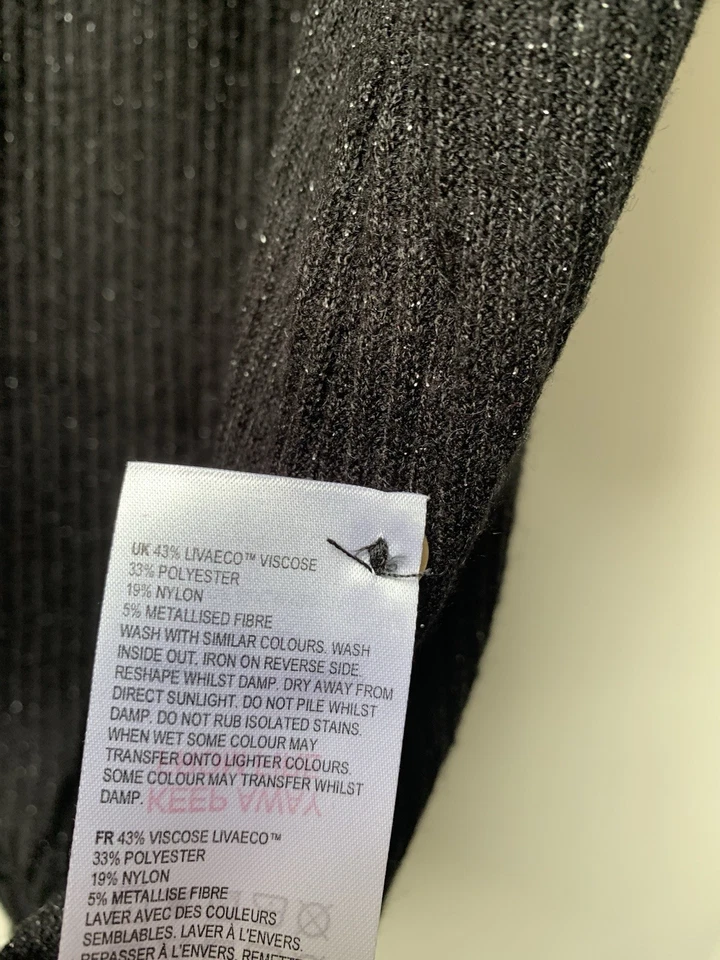 White Stuff  Everly Sparkle Jersey Dress Size UK 18 Black Silver NEW RRP £65 - Image 4 of 4