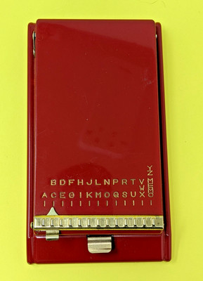Vintage Red / Gold popup phone number Index List Finder Japan address book