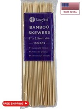 1600 Count | KingSeal Natural Bamboo Wood Grilling Skewers, 9 Inches x 2.5mm Dia