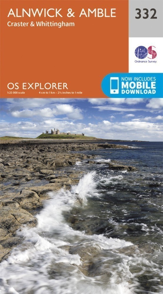 Alnwick and Amble Craster and Whittingham Explorer Map 332 Ordnance Survey