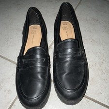 Time and Tru Women  s Black Slip-On Loafer Flats Memory Foam Comfort Size 8
