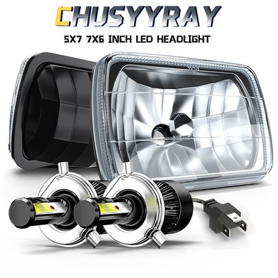 Pair For Toyota Tacoma 1995 1996 1997 5X7'' 7x6'' INCH LED Headlights HI/LO Beam
