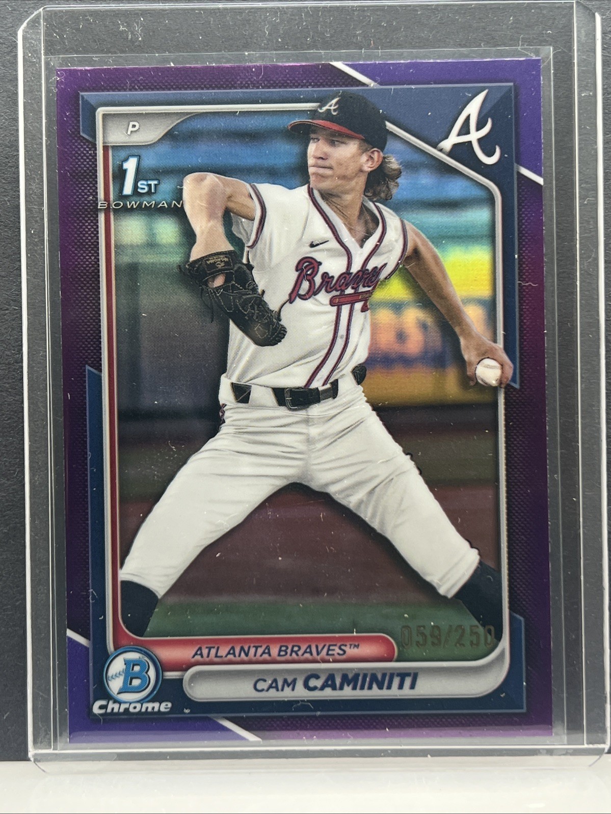 2024 Bowman Draft Chrome Cam Caminiti 1st Purple /250 Jersey Match 059/250