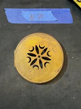 (N71) Antique French Mantel Clock Pierced Brass Back Door 4"