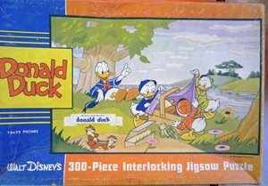 VINTAGE 1950'S DONALD & KIDS 300 PC. JIGSAW PUZZLE BY JAYMAR SPECIALITIES