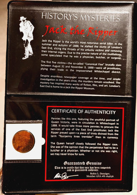 Jack the Ripper Victorian British Penny History s Mysteries Coin w/ COA