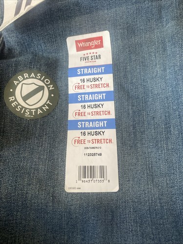 Wrangler Boys Jeans Blue regular Fit Adj. Waistband Size 16 Husky - Picture 7 of 9