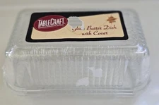 TableCraft Restaurant Class For The Home Ribbed Glass Butter Dish