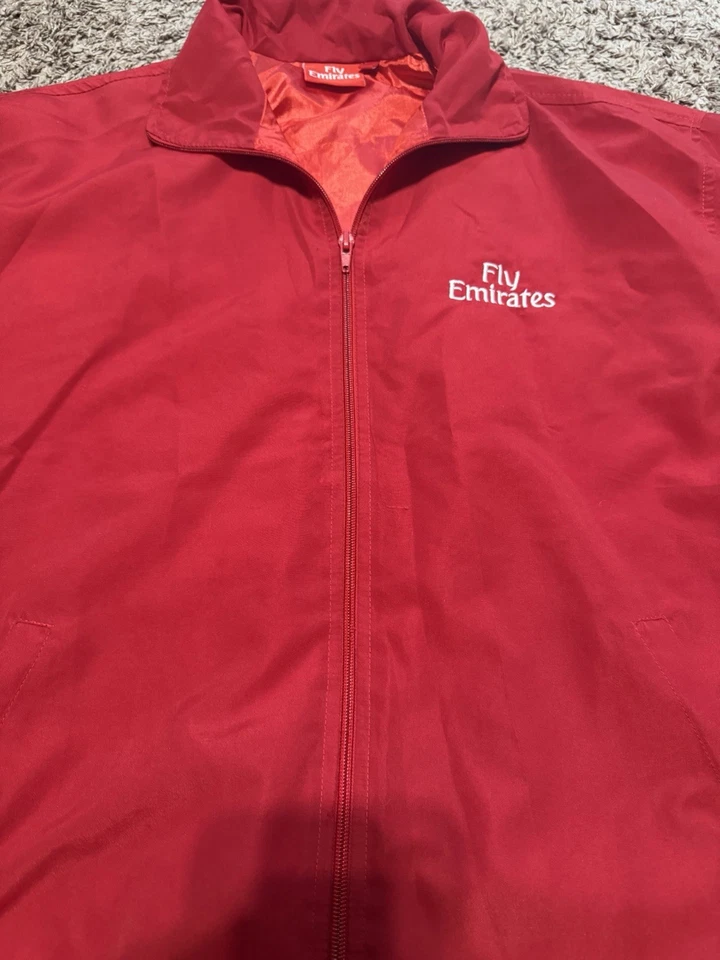 Vintage Fly Emirates Red Jacket Size Large Windbreaker  - Image 2 of 4