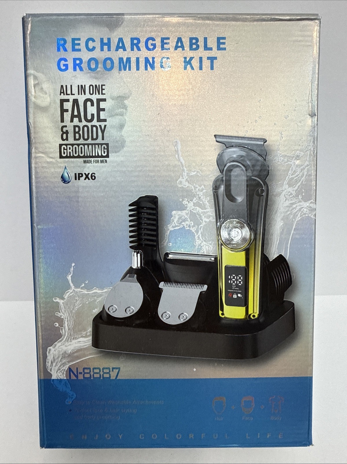Rechargeable Electric Razor with LED Display - All In One Fa