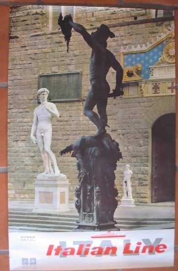 ITALIAN LINE Superb ORIGINAL Advertising POSTER